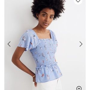 Smocked Flutter Sleeve Top in Aloha Floral